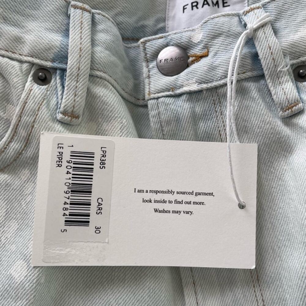 New FRAME Le Piper High Waist Straight Leg Jeans Caribbean Spray Women's Size 30 - Picture 7 of 10
